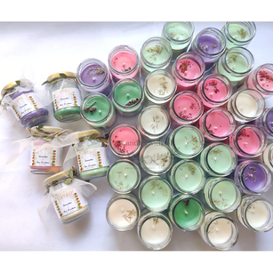 Personalized Floral Theme Wedding Return Gifts - Standard 100ml Jar Candles