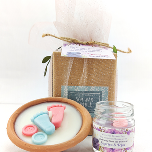 Clay Pot candle & Mini scented soywax candle with buttons