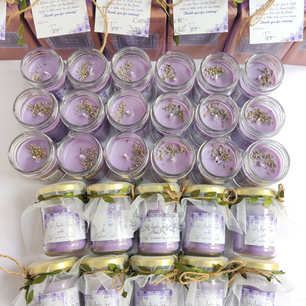 Personalized Floral Theme Wedding Return Gifts - Standard 100ml Jar Candles