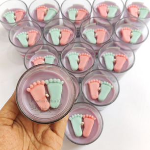 Personalized White Label Corporate Return Gifts - Scented Soy Wax Votive Jar with Baby Feet