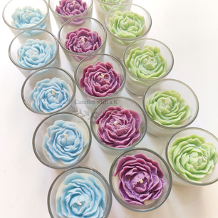 Votive Jar Candle with Peony Flower - Personalized Return Gifts - Candles with a K