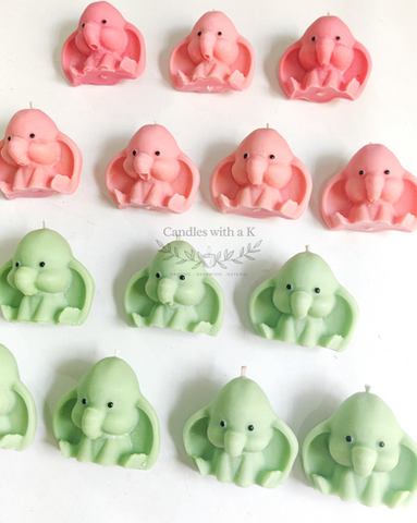 Baby Elephant scented soy wax candles - Birthday return gifts