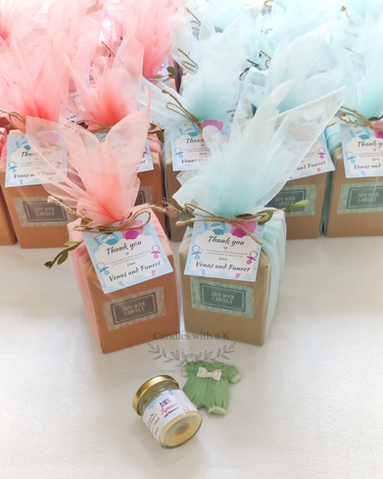 Mini Jar candle with flower & Scented Soywax Fridge Magnet