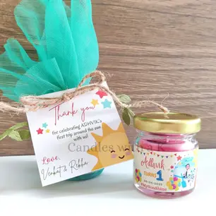 Personalized mini jar candles - scented soy wax - Candles with a K - Birthday return gifts