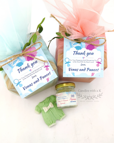 Mini Jar candle with buttons & Scented Soywax Fridge Magnet