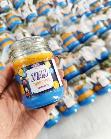 Personalized Space - Dragonball Z Theme Birthday Return Gift Boxes - Standard 100ml Layered Candles - Candles with a K