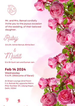 Pink Elegant Wedding Invitation