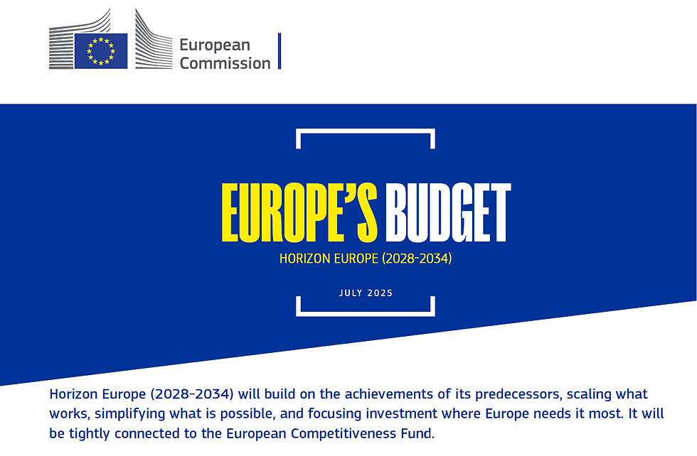 Infographic titled "Moonshots" from the Horizon Europe 2028–2034 fact sheet, displaying 12 EU flagship innovation missions including Clean Aviation, Fusion Energy, Quantum Computing, Next Generation AI, Future Circular Collider, Regenerative Therapies, Space Economy, Zero Water Pollution, Ocean Observation, Automated Mobility, and Data Sovereignty. Each mission is briefly described with its objectives and implementation strategy.