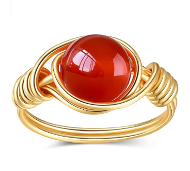 Thumbnail: Carnelian Wire-wrapped Ring