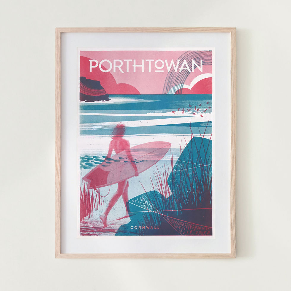PORTHTOWAN | A3 Risograph poster
