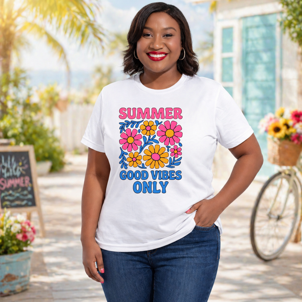 Summer Good Vibes Only Retro Tee