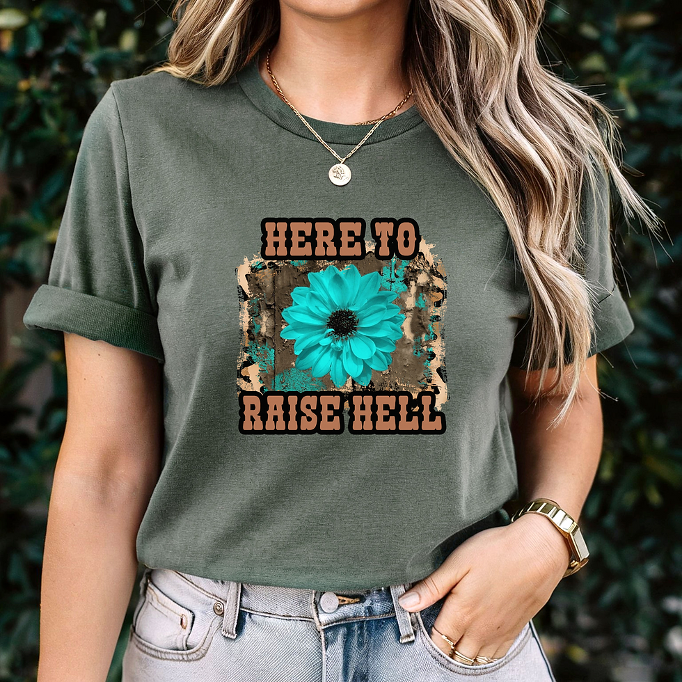 Thumbnail: Here to Raise Hell Western T-shirt
