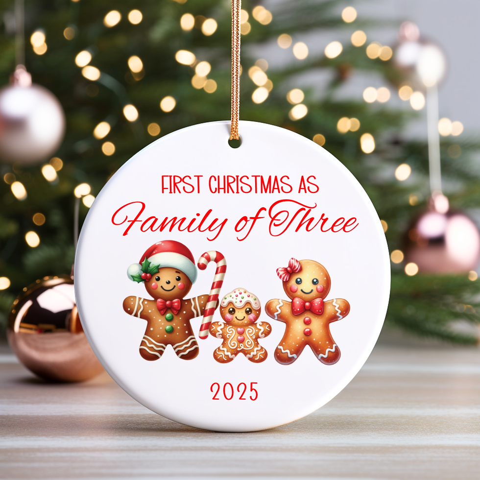 Family of Three Christmas Ornament