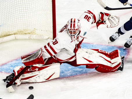 Simms' overtime winner lifts Wisconsin over Penn State, 4-3, to advance to fourth consecutive national championship