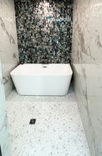 Spa like bathroom with soaking tub and shower room 