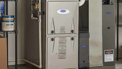 Carbon monoxide detector installed near furnace for Somerset PA home safety monitoring and early leak detection