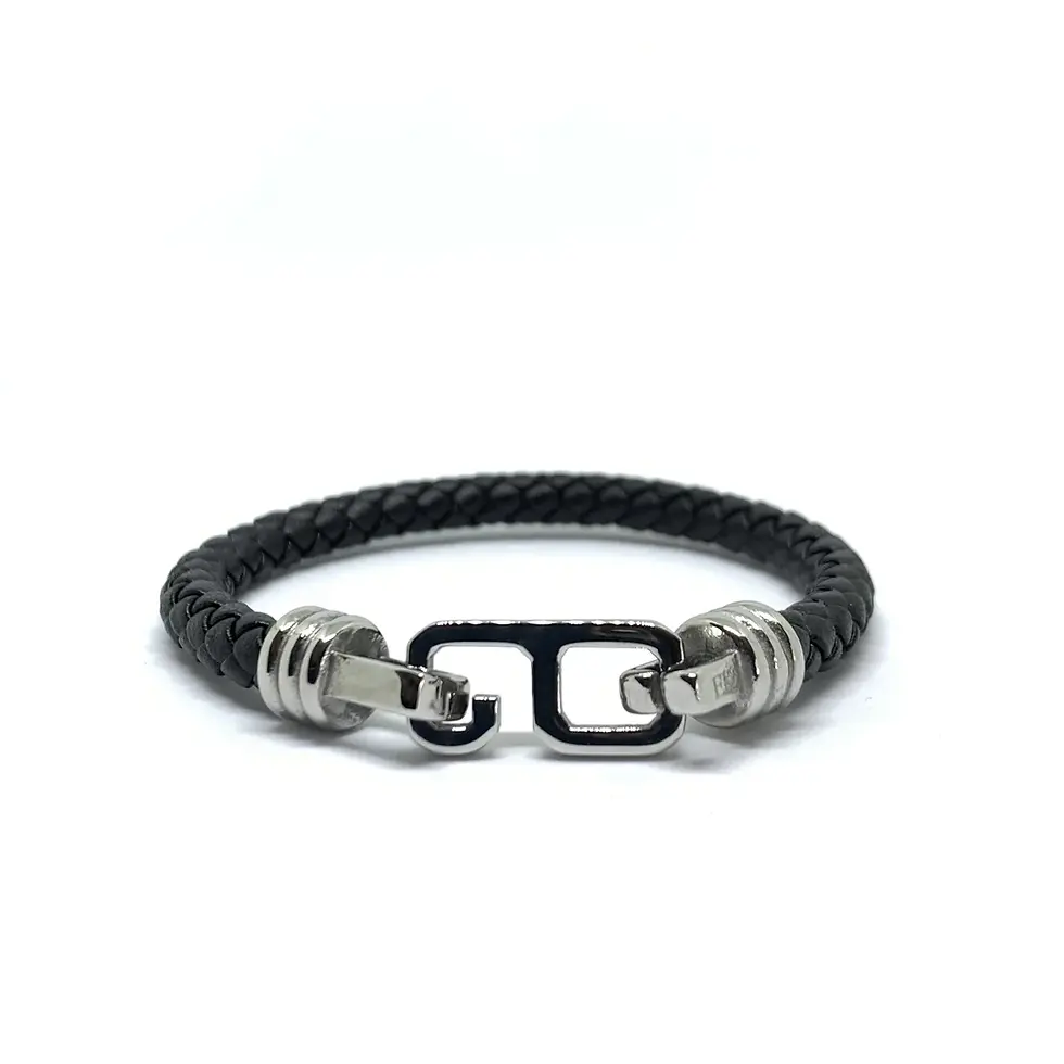 ภาพขนาดย่อ: EK MALAYSIA SEIS LEATHER BRACELET SILVER (BL017-S)