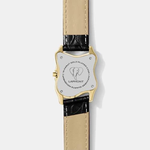 Thumbnail: LAPHONT LAURENT WATCH SMALL GOLD CASE LEATHER BAND WHITE DIAL