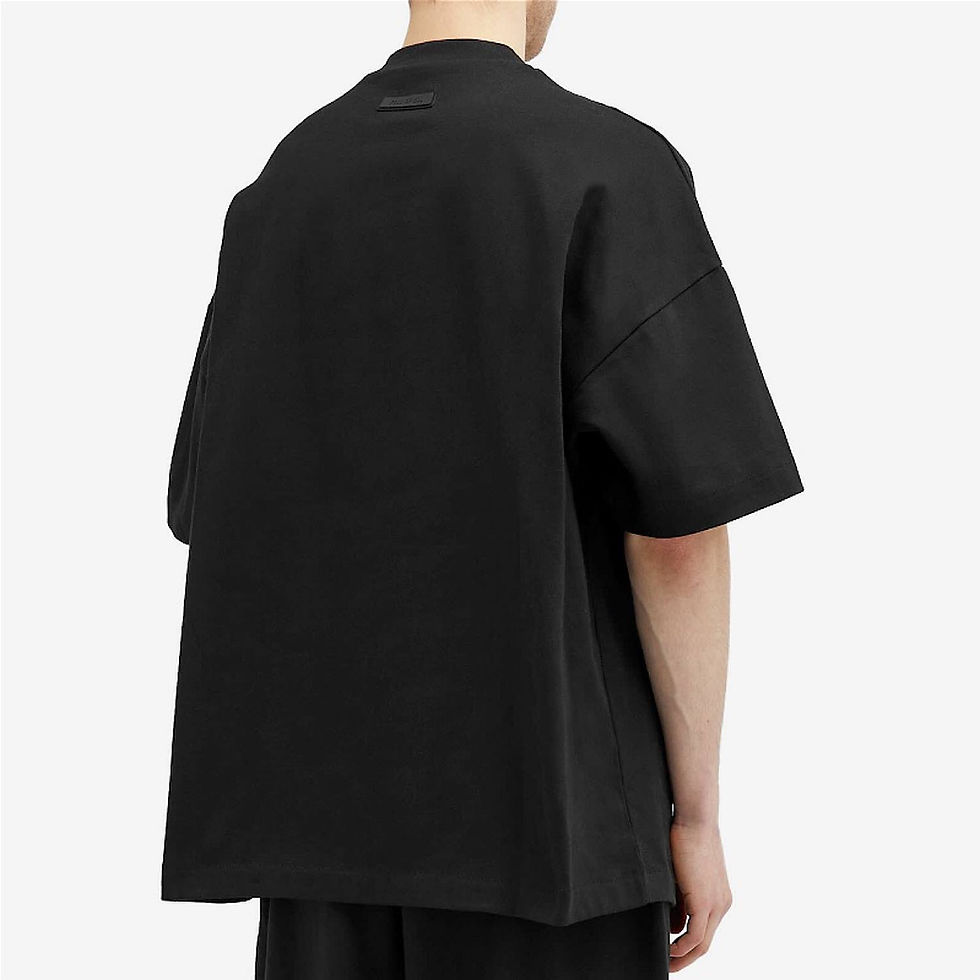 ภาพขนาดย่อ: ESSENTIALS FRONT FLOCKING LOGO TEE - JET BLACK