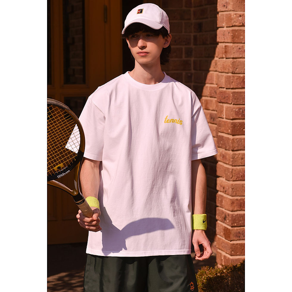 Thumbnail: CONCEPT COLLEGE Tennis ball crew neck Unisex Tee [White]