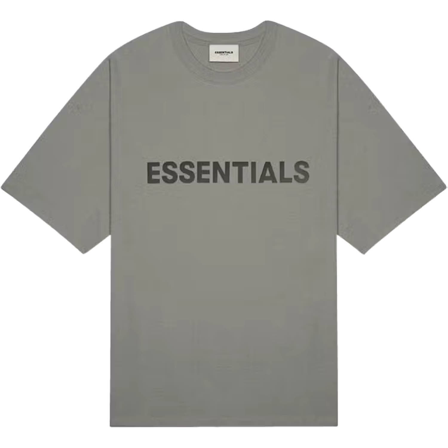ESSENTIALS FRONT LOGO TEE - CHARCOAL