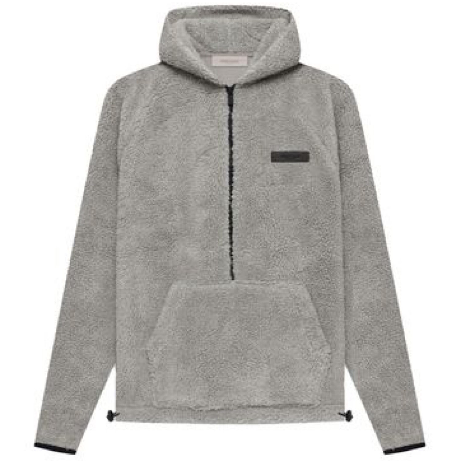 ESSENTIALS POLAY FLEECE HALF ZIP HOODIE - D.OATMEAL