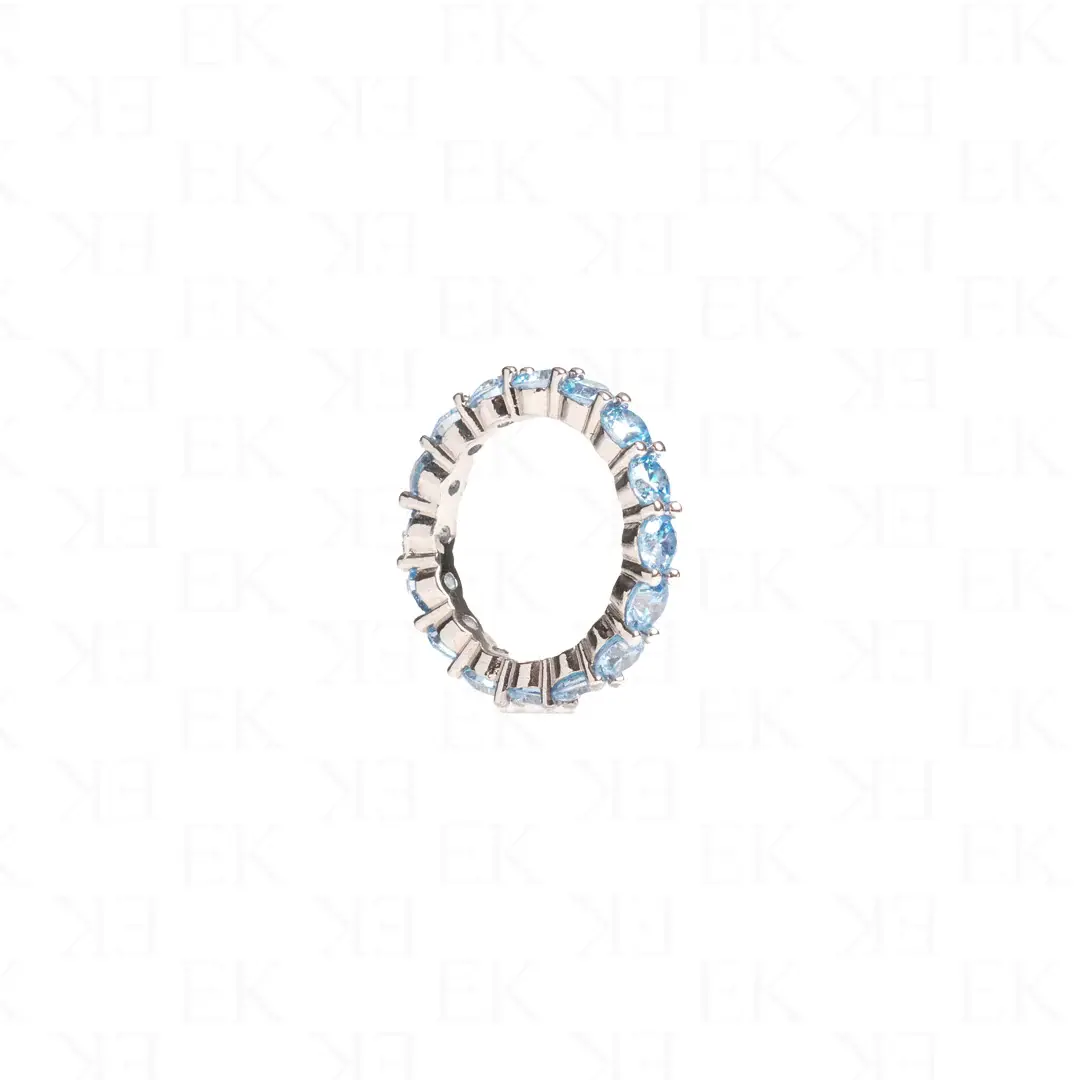 EK MALAYSIA ETERNITY RING BLUE SILVER (R064)