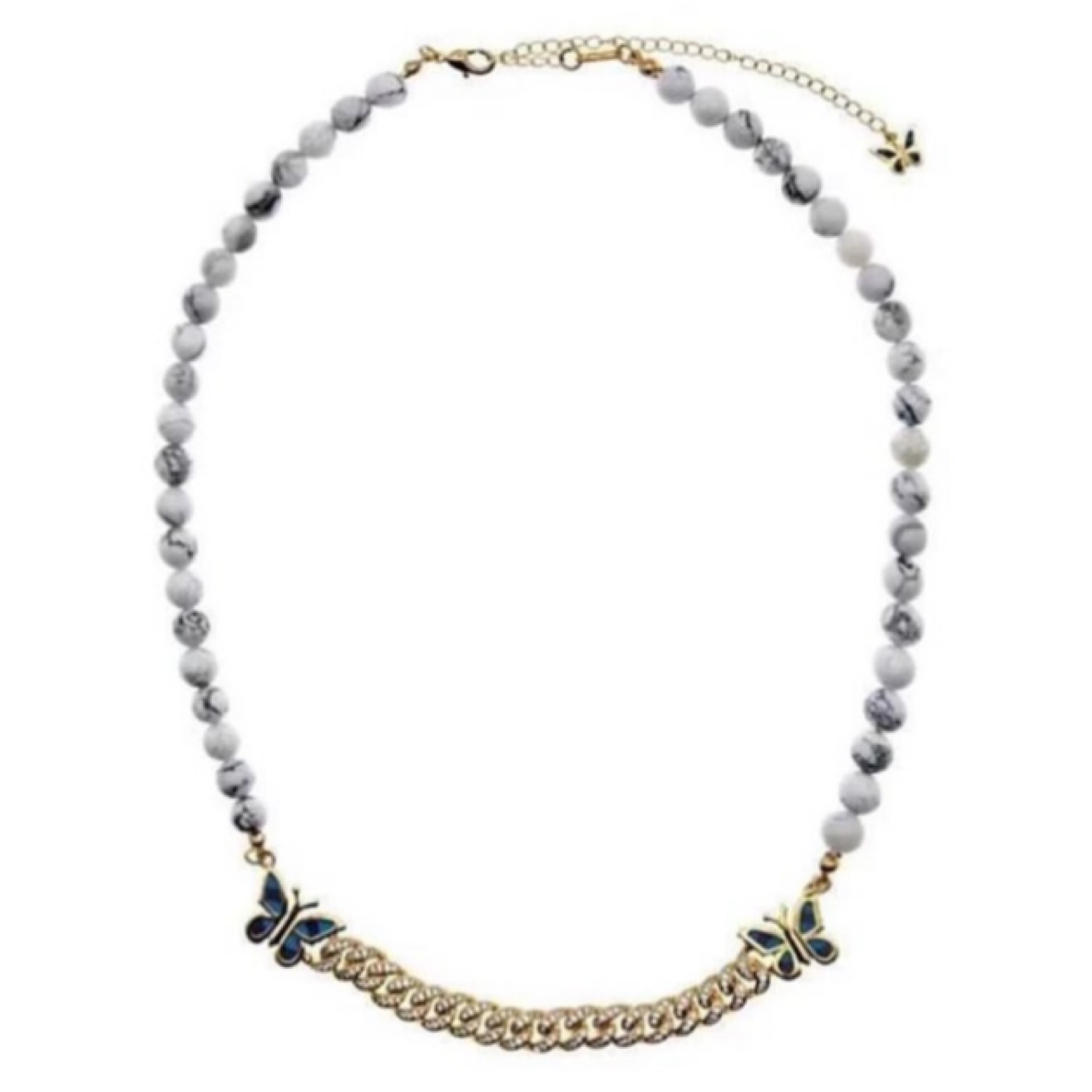 STUGAZI WHITE TURQUOISE GOLD BUTTERFLY