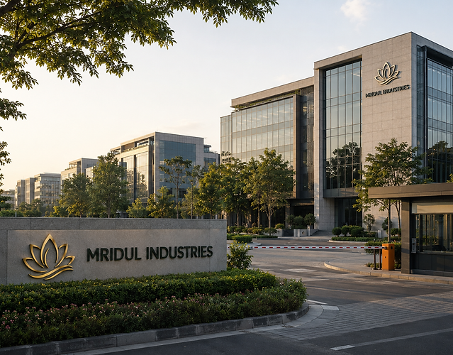 Mridul Industries corporate headquarters entrance with logo signage