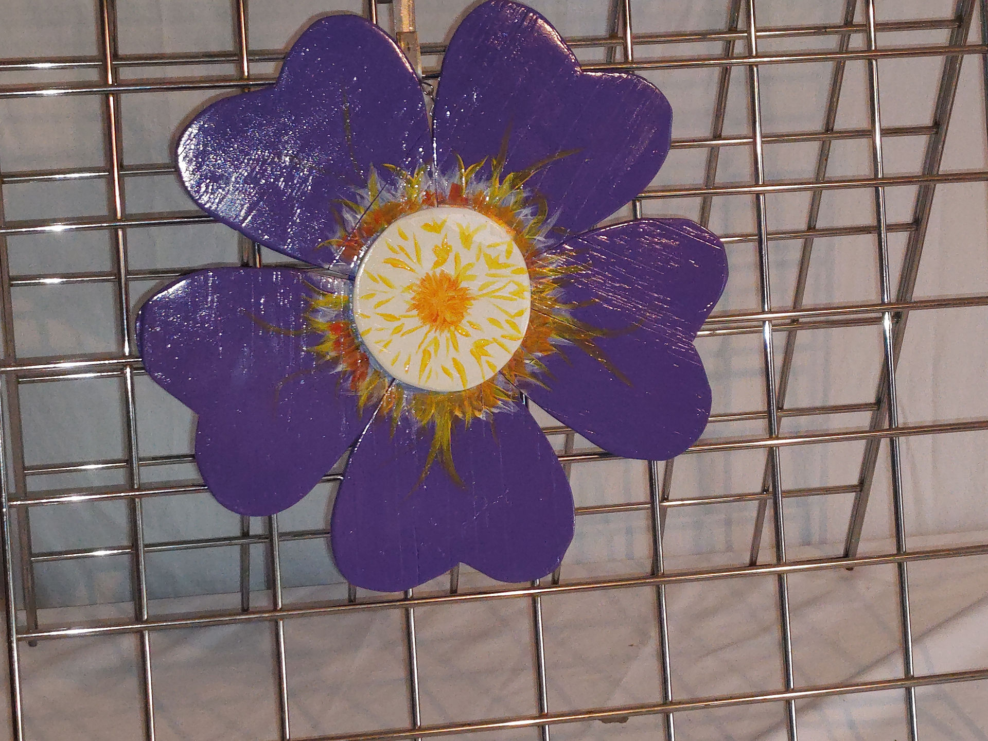 Purple Wall Flower garden art