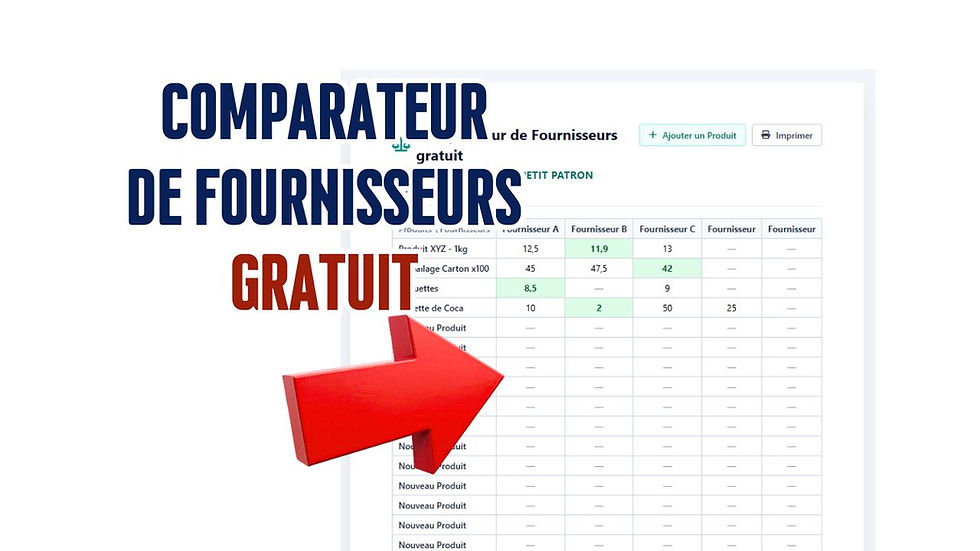 Comparateur de Fournisseurs GRATUIT