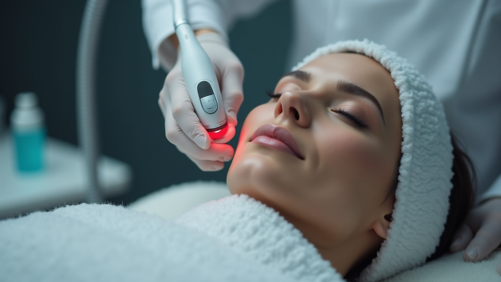 Close-up view of a laser device used for skin treatment