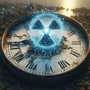 A broken clock with cesium radiation