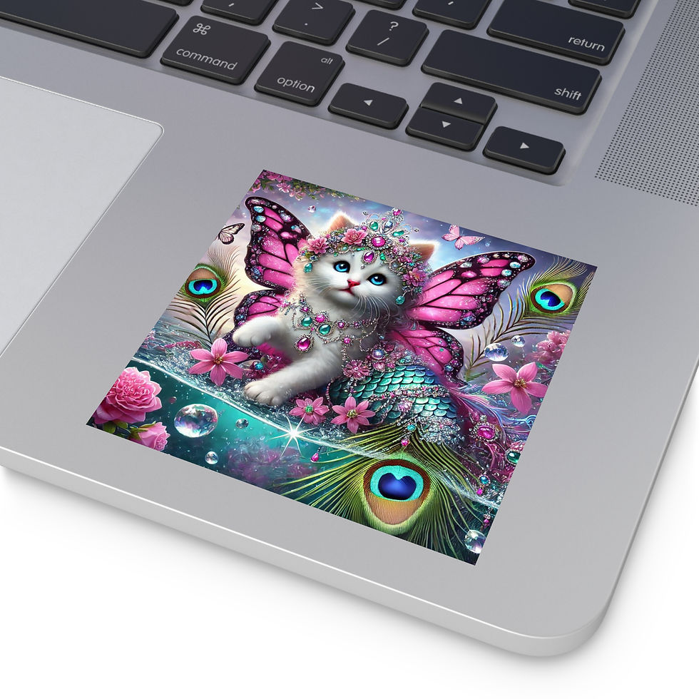Thumbnail: Whimsical Cat Fairy Stickers, Party Favors, Mermaid Magic