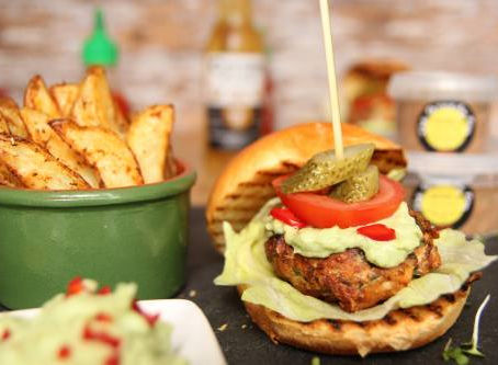 Caribbean Salmon Burger by The Greedy Fox