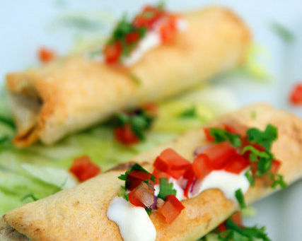 Baked Chicken Chimichangas by The Greedy Fox