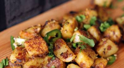 Indian Goan Fried Potatoes by The Greedy Fox