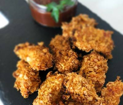 Baked Cornflake Chicken Nuggets by The Greedy Fox
