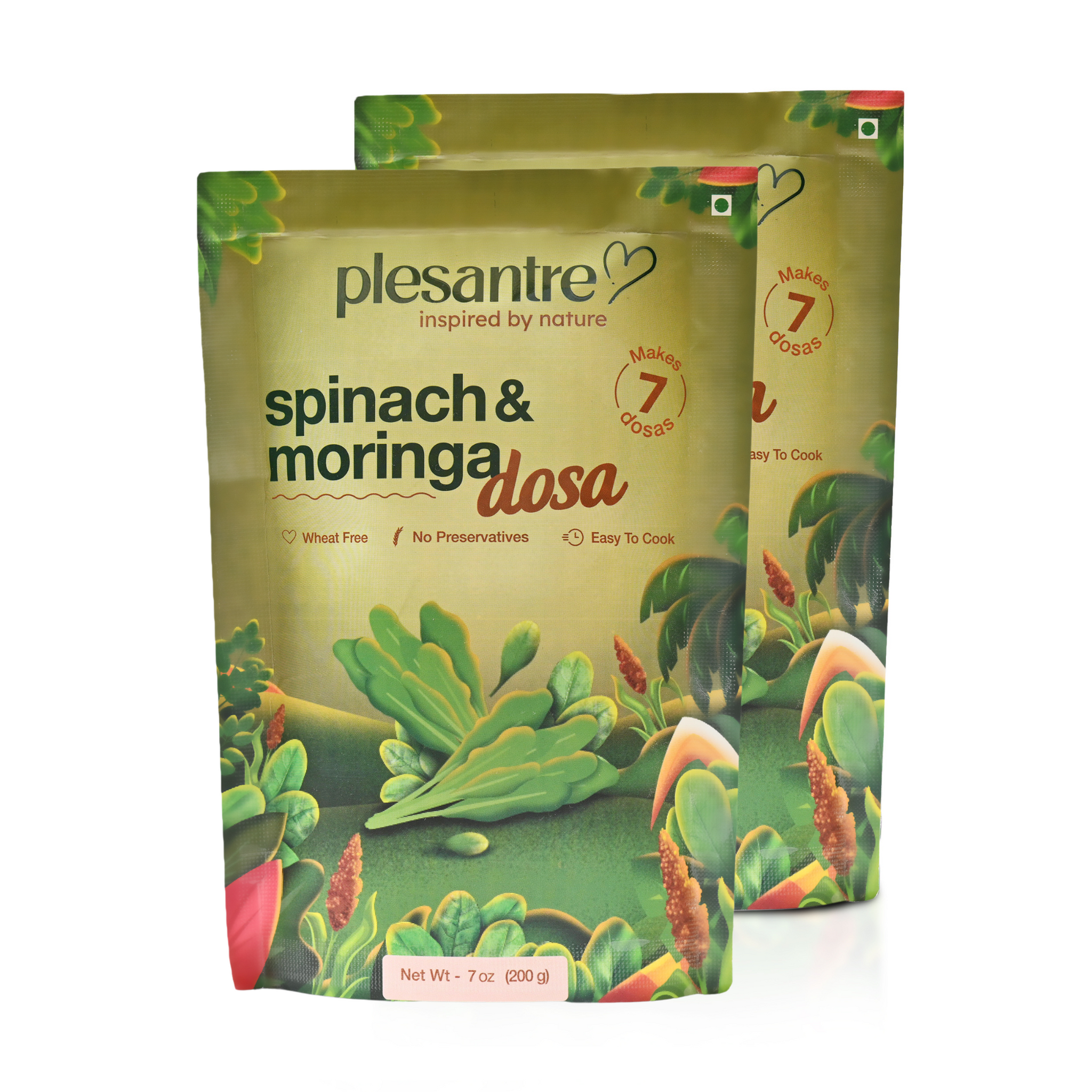 Spinach & Moringa Dosa - Instant Breakfast Mix