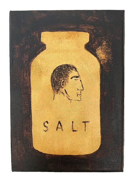 A painting of a head of a man.