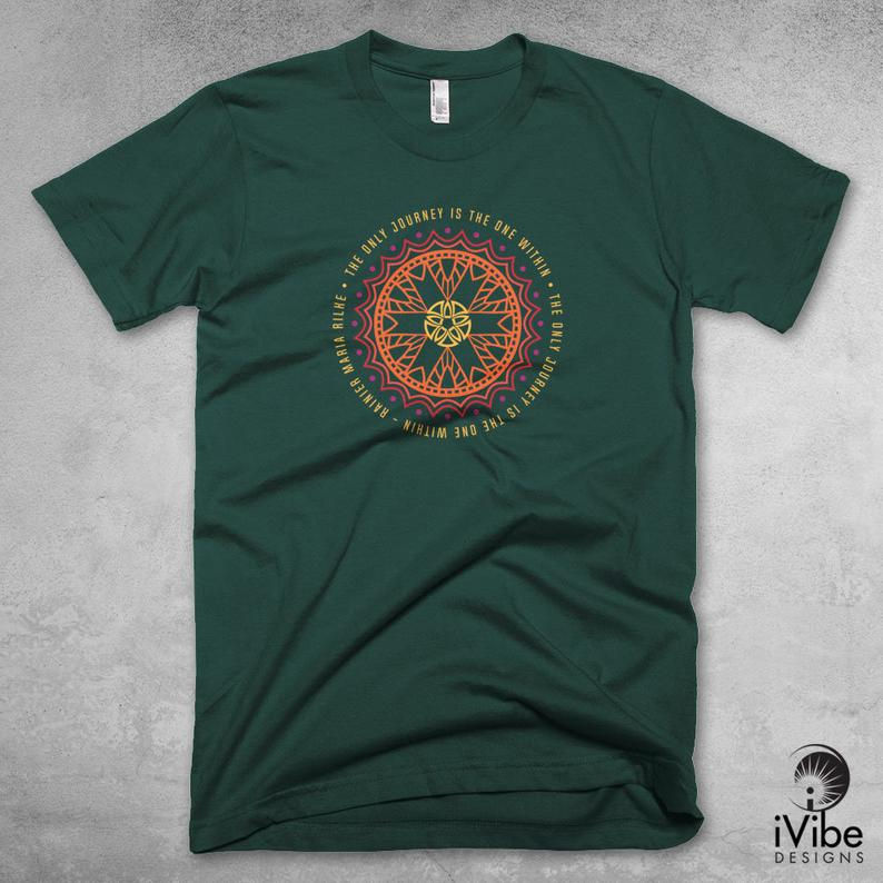Thumbnail: Mandala Geometric T-Shirt - The Only Journey is the One Within