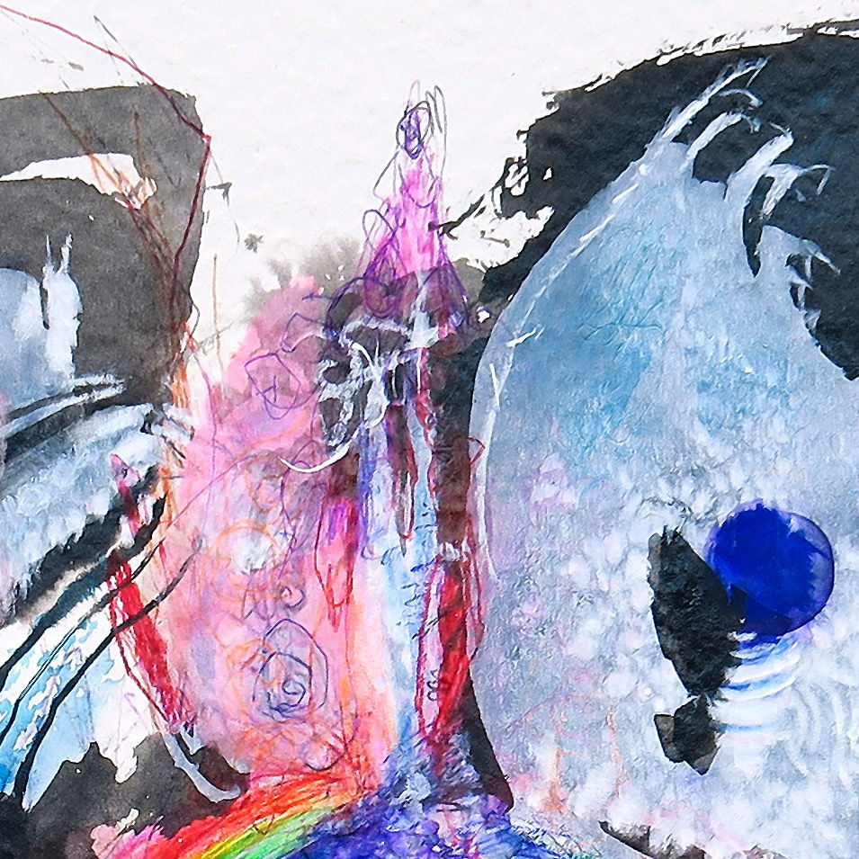 Thumbnail: MANTRA JAPA — जपमन्त्र
Signed and original artwork, mixed media techniques : drawing, ink, pencils and collage on vintage Schoeller watercolor paper.
Format : 25" 2/3 x 19" 3/4 in.
© Caroline MABY