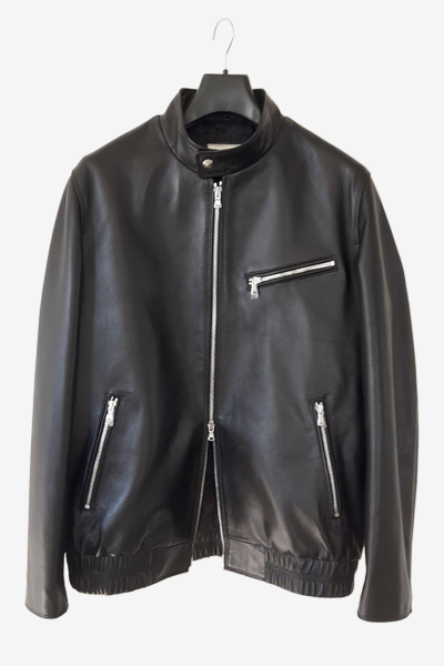Bespoke Black Lambskin Racer Jacket