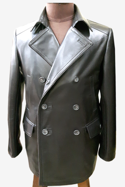 Black Leather Trench Coat