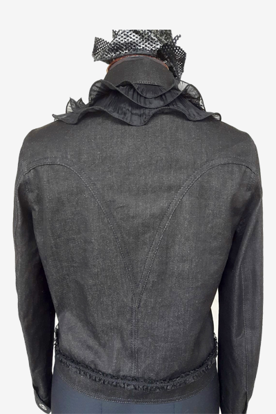 Thumbnail: Black Denim Shirt with Special Collar