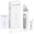 Electric baby nasal aspirator with box, tips, and USB cable.