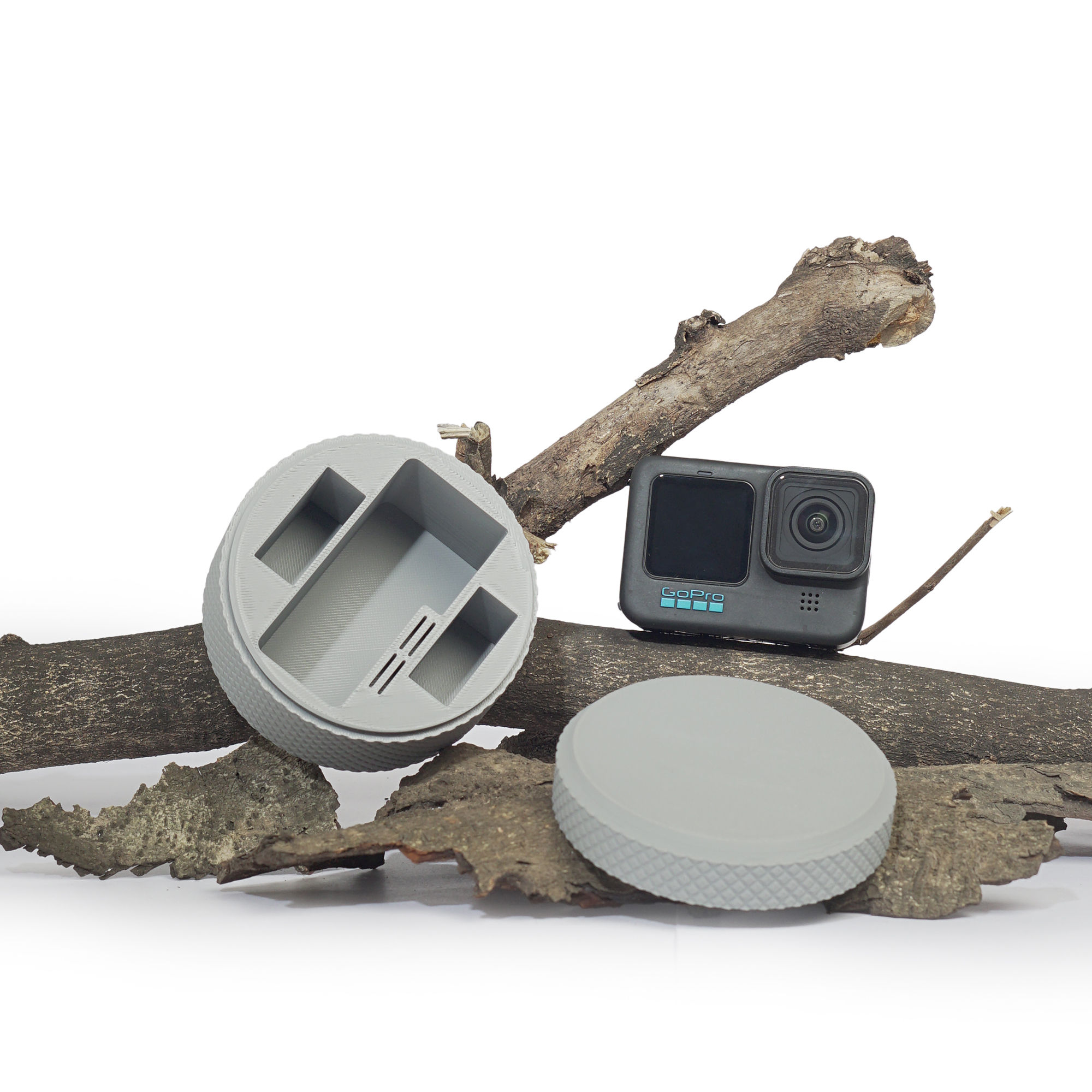 3D-Printed GoPro Storage Box – Nardo Grey Edition