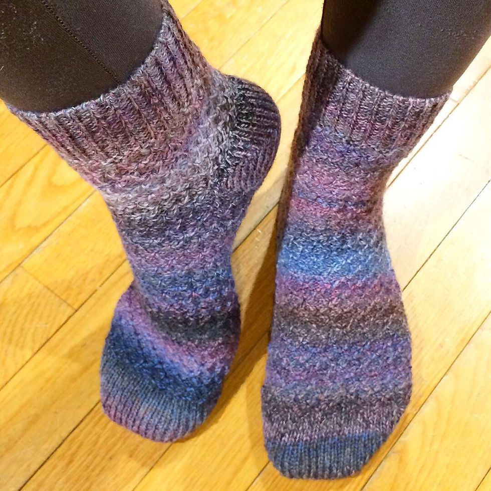 Rib and Tuck Stitch Socks