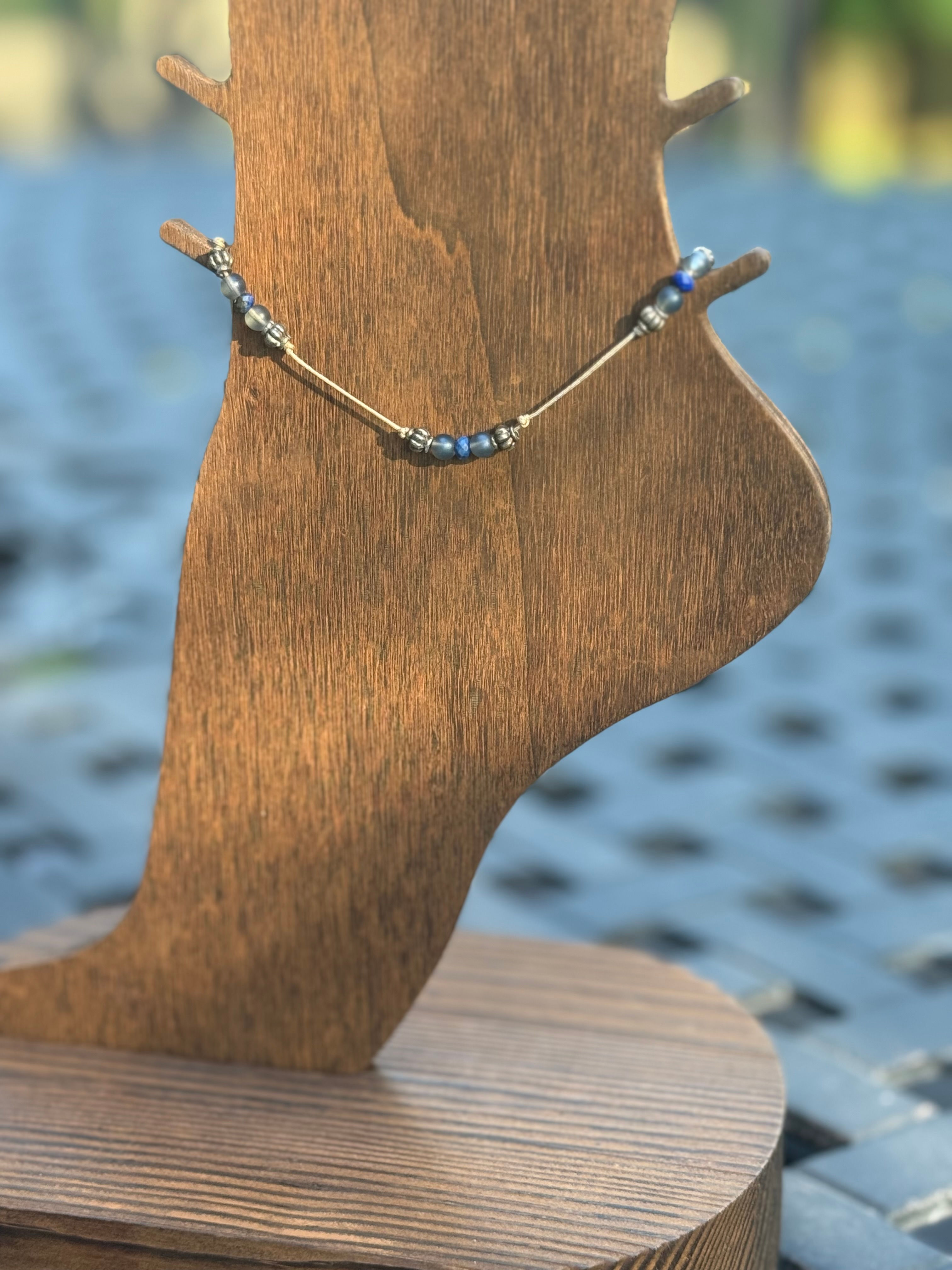 Blue Mosaic Anklet with Lapis Lazuli