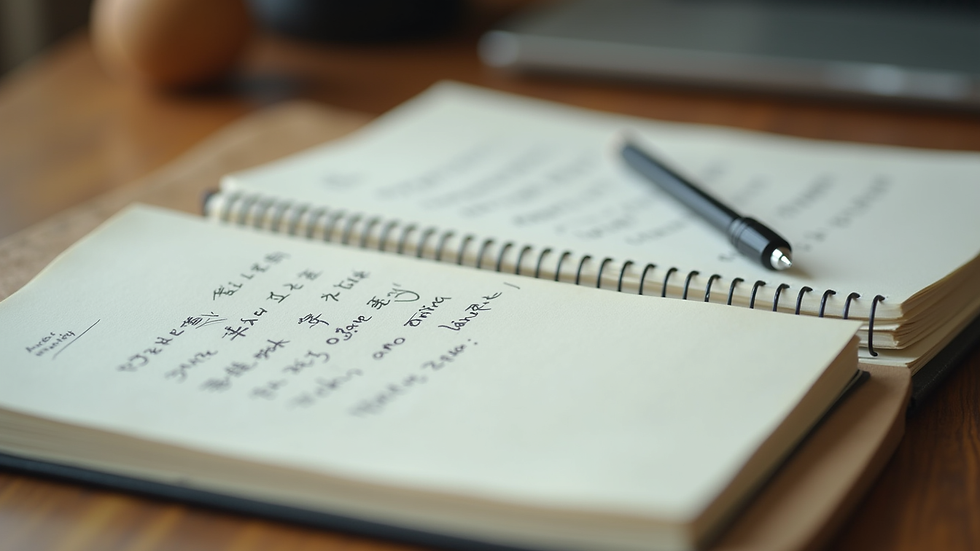 Close-up view of a Cantonese language textbook and notebook
